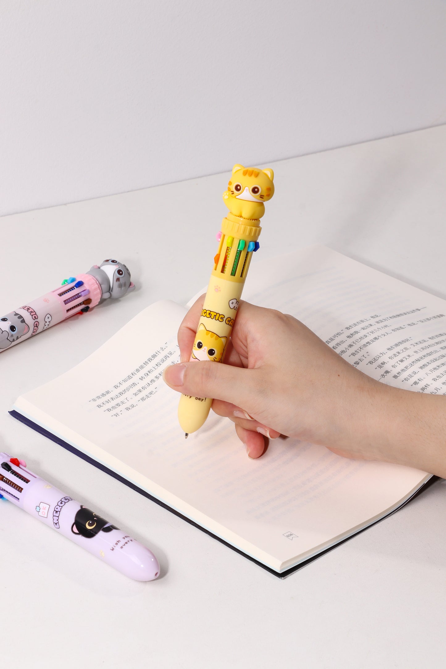 23038 Cats 10-Color Retractable Ball Pen-36