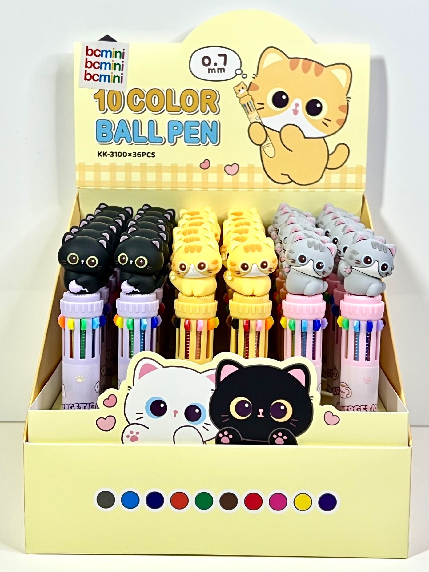 23038 Cats 10-Color Retractable Ball Pen-36