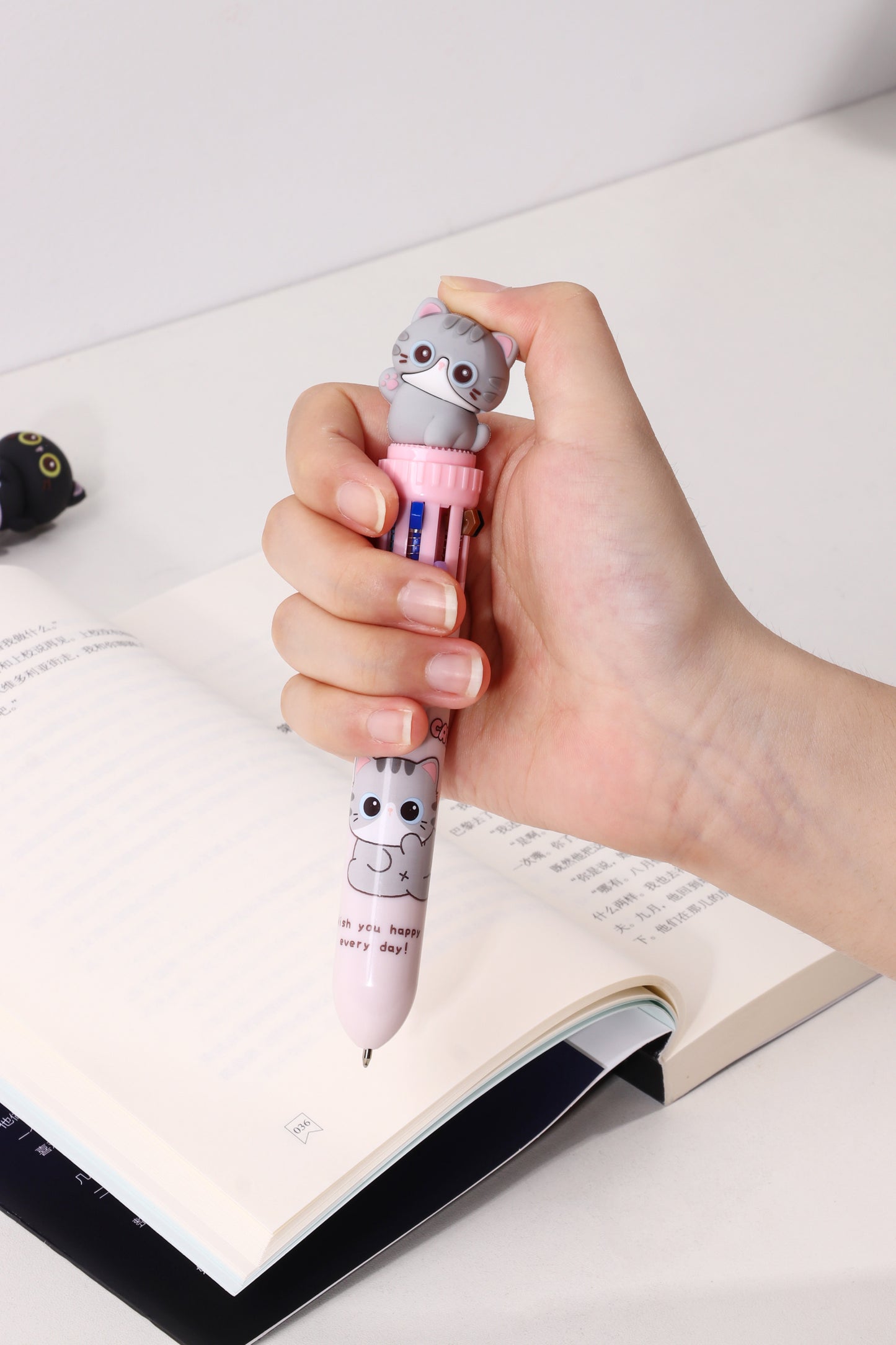 23038 Cats 10-Color Retractable Ball Pen-36