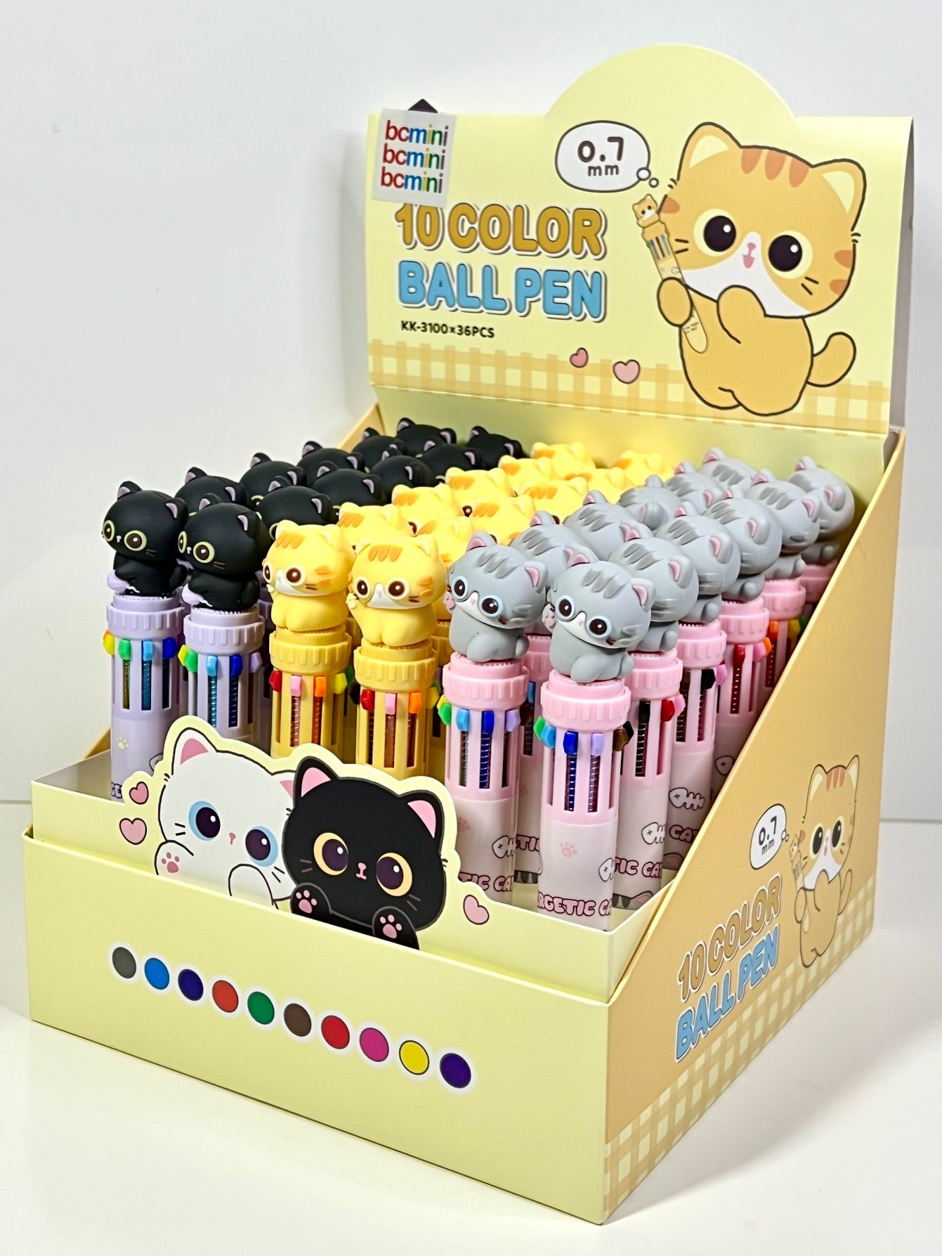 23038 Cats 10-Color Retractable Ball Pen-36