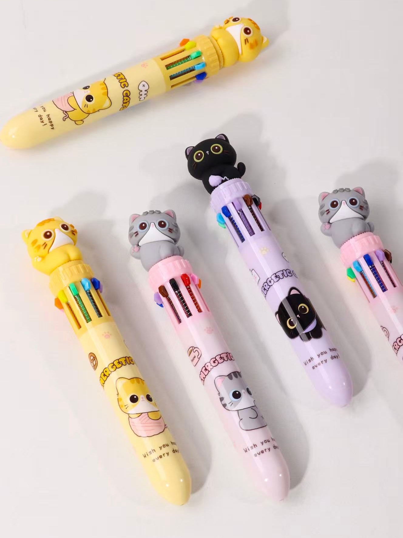 23038 Cats 10-Color Retractable Ball Pen-36