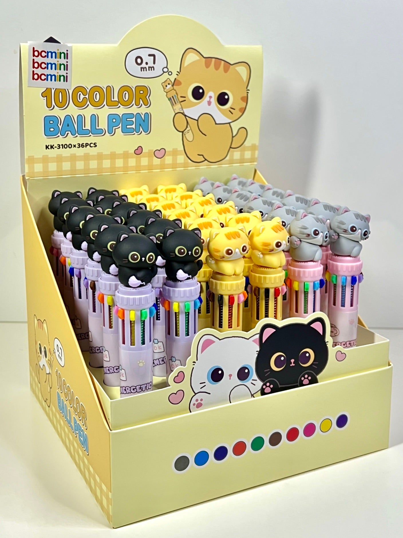 23038 Cats 10-Color Retractable Ball Pen-36