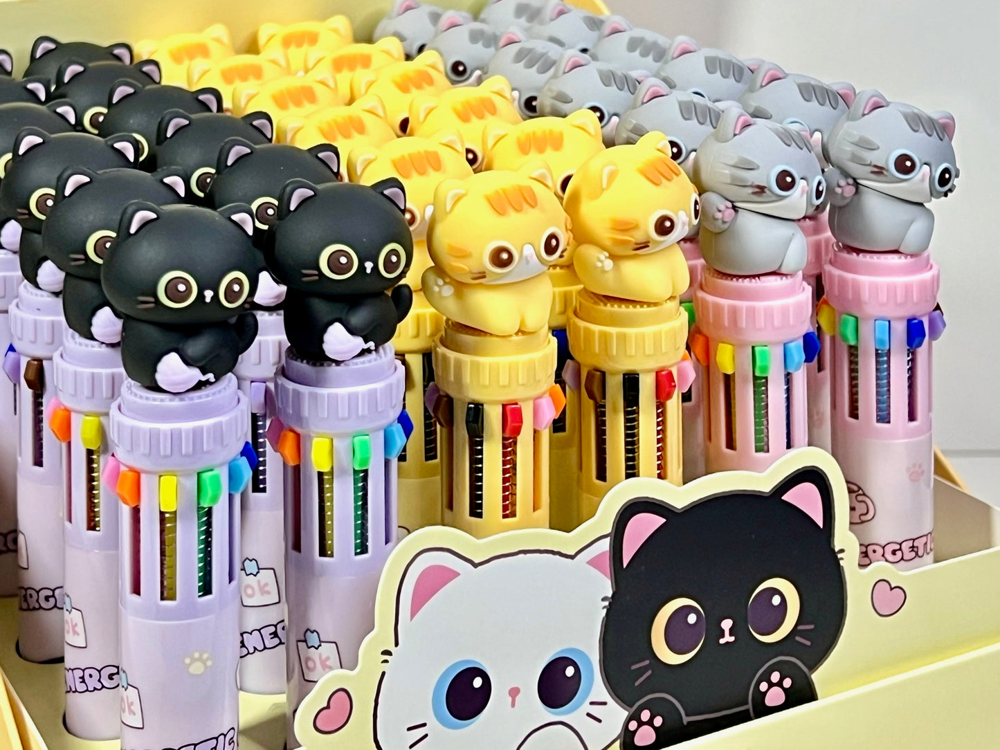 23038 Cats 10-Color Retractable Ball Pen-36