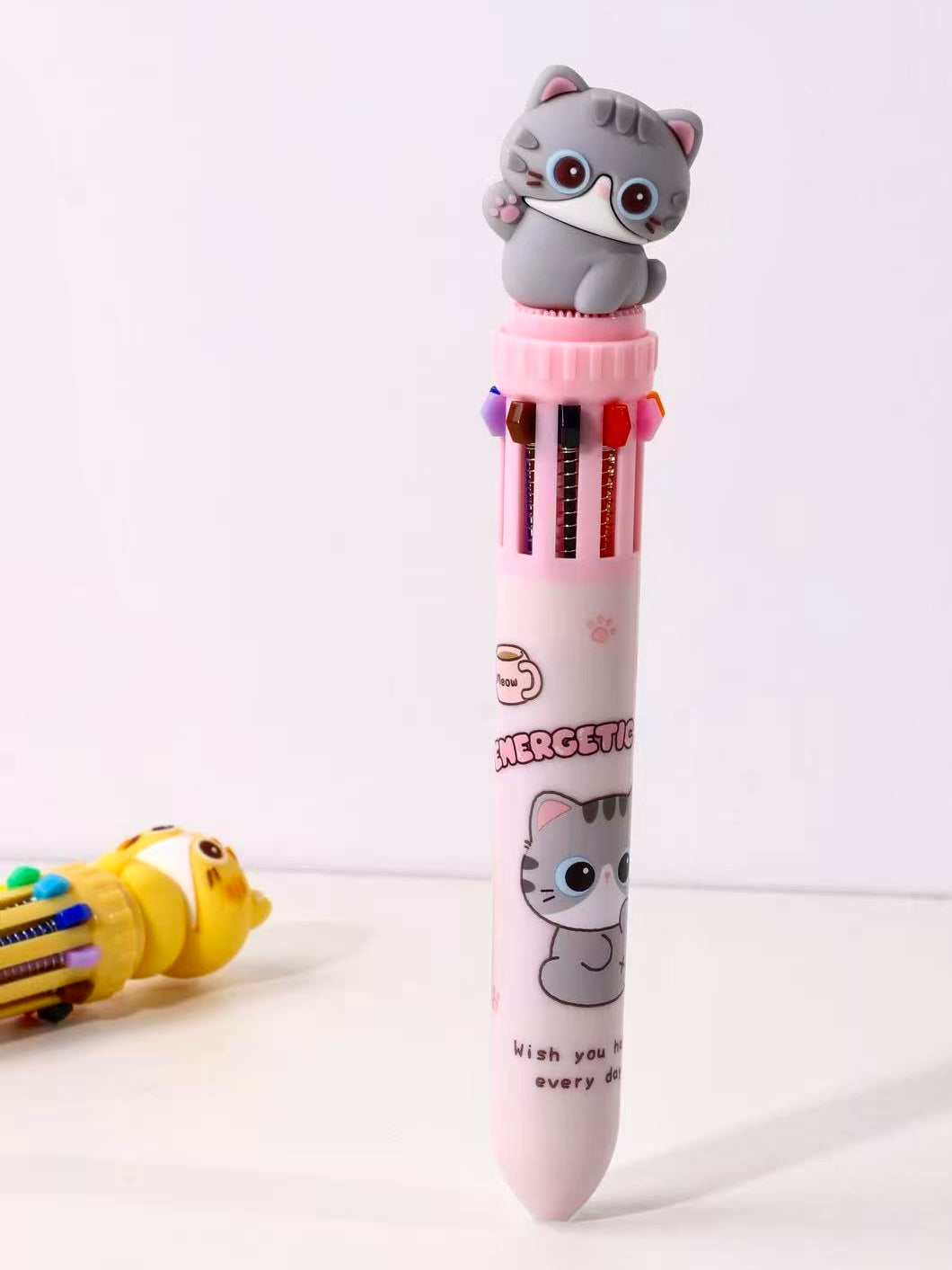 23038 Cats 10-Color Retractable Ball Pen-36