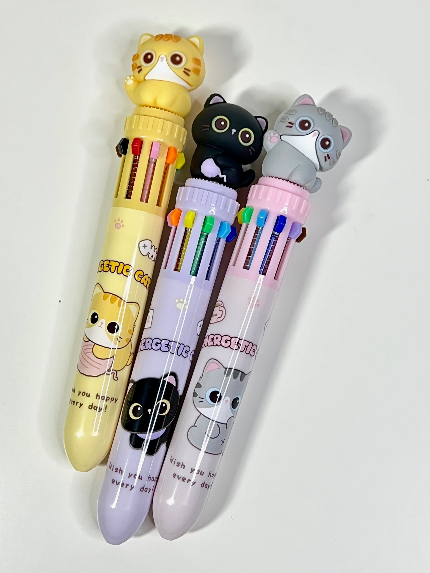 23038 Cats 10-Color Retractable Ball Pen-36