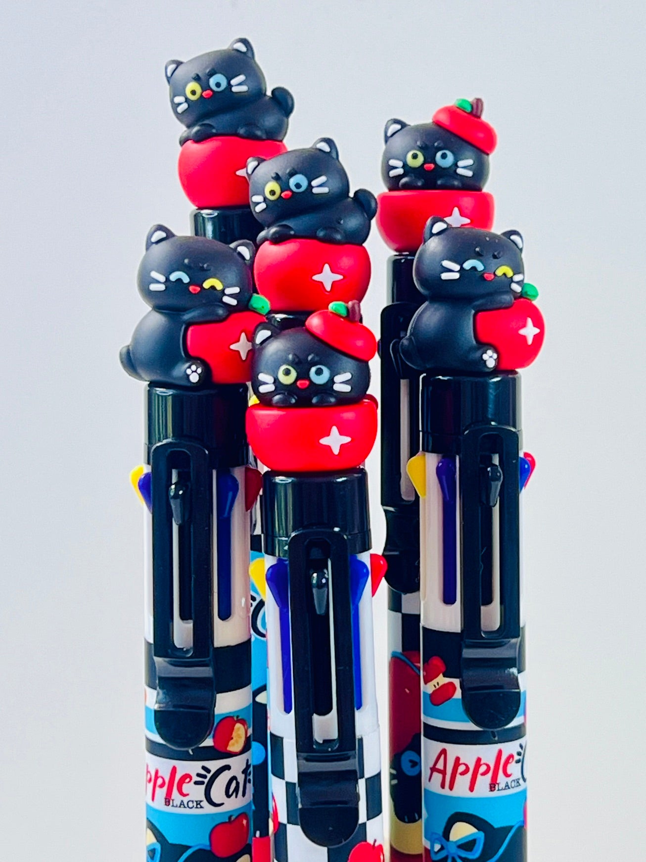 23039 Apple Cat 8-Color Retractable Ball Pen-24