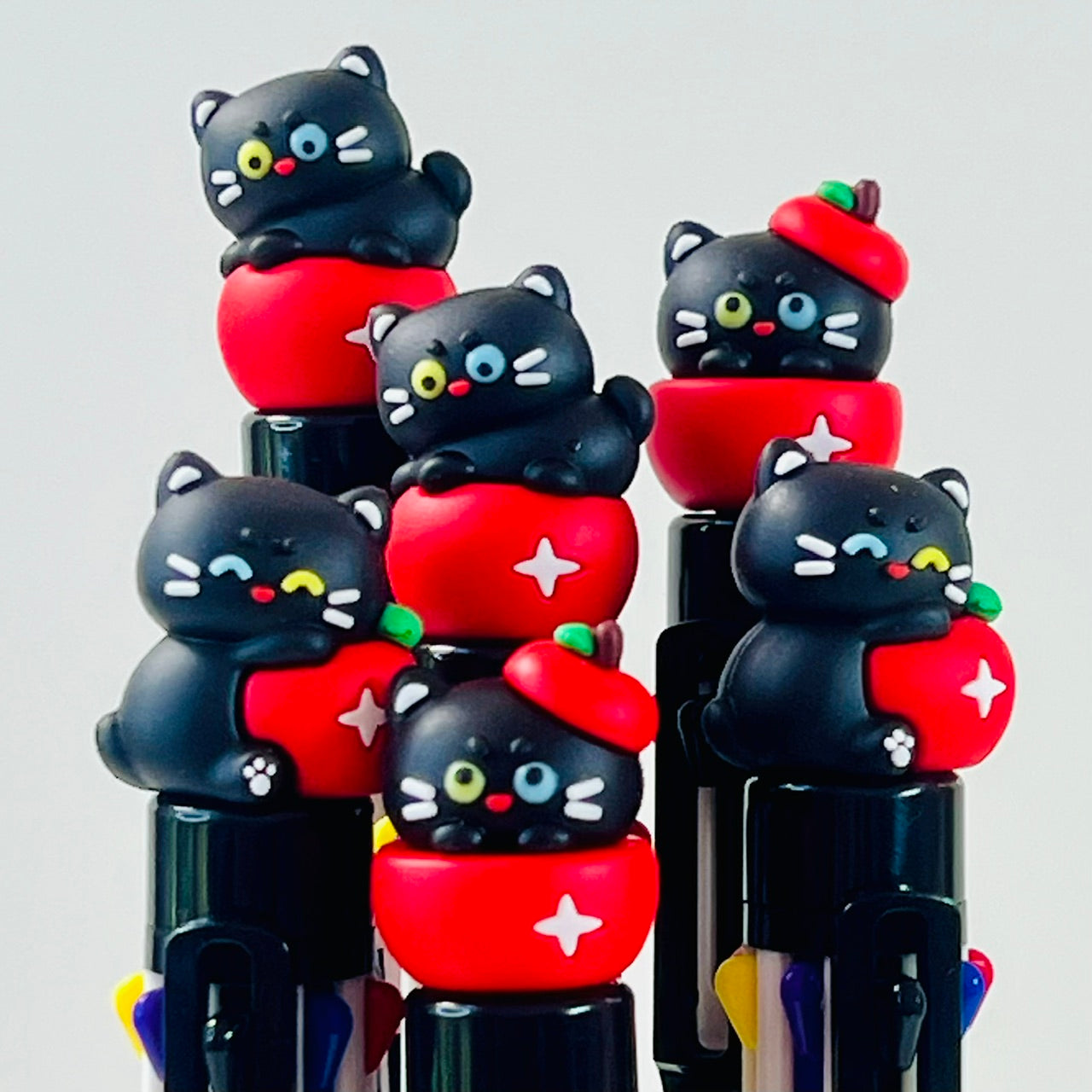 23039 Apple Cat 8-Color Retractable Ball Pen-24