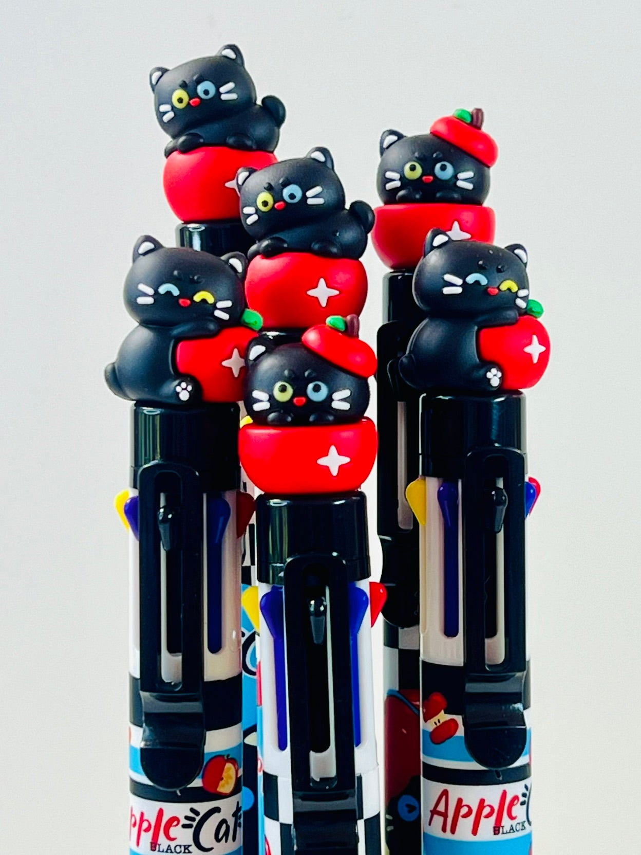 23039 Apple Cat 8-Color Retractable Ball Pen-24