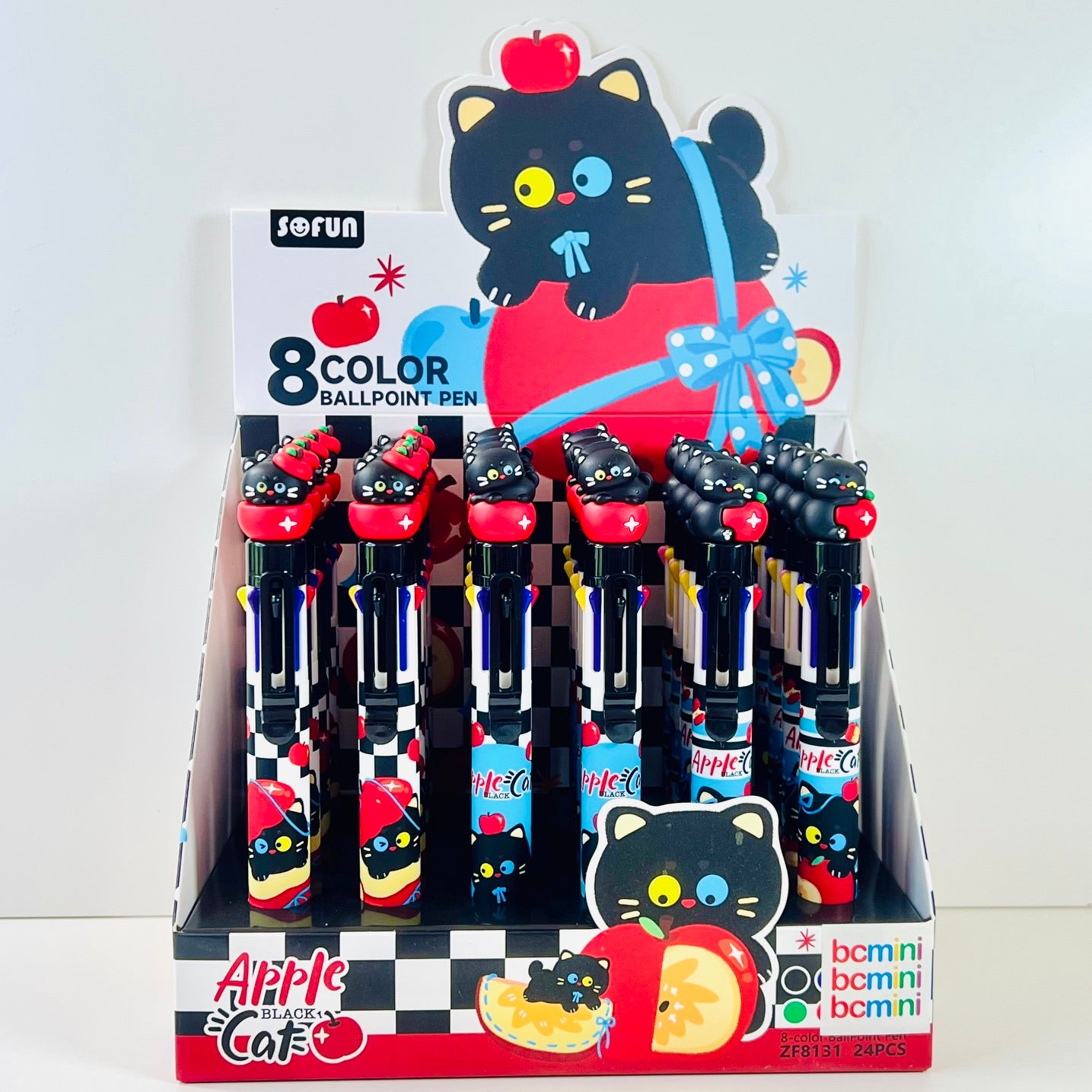 23039 Apple Cat 8-Color Retractable Ball Pen-24