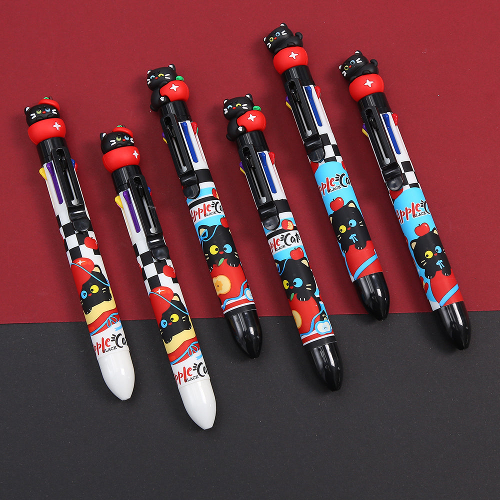 23039 Apple Cat 8-Color Retractable Ball Pen-24