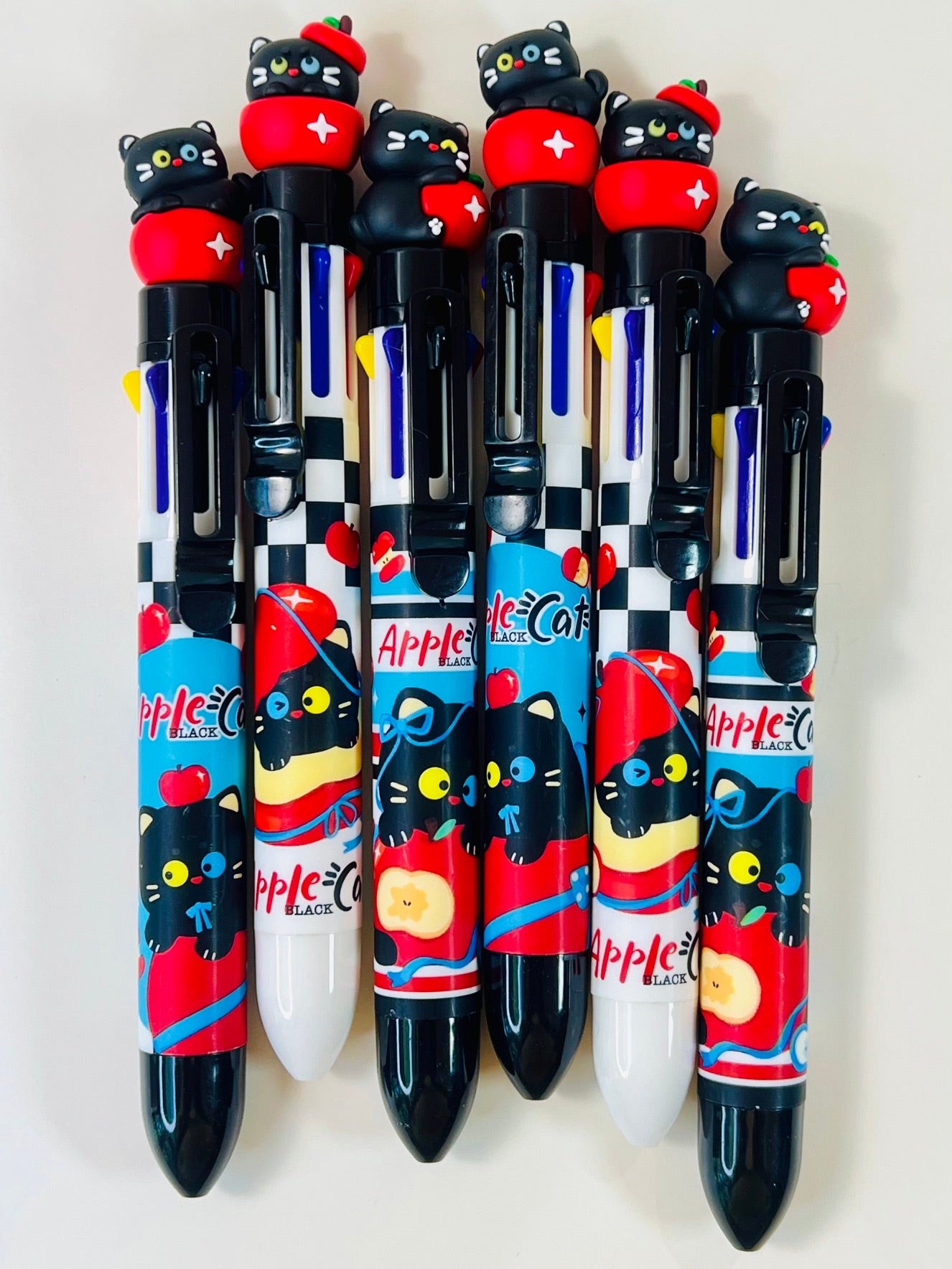 23039 Apple Cat 8-Color Retractable Ball Pen-24