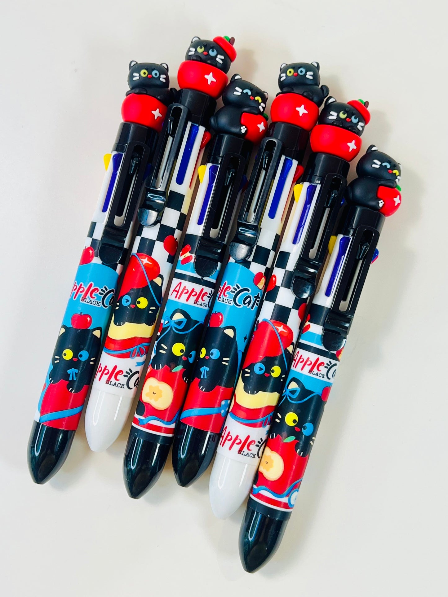 23039 Apple Cat 8-Color Retractable Ball Pen-24