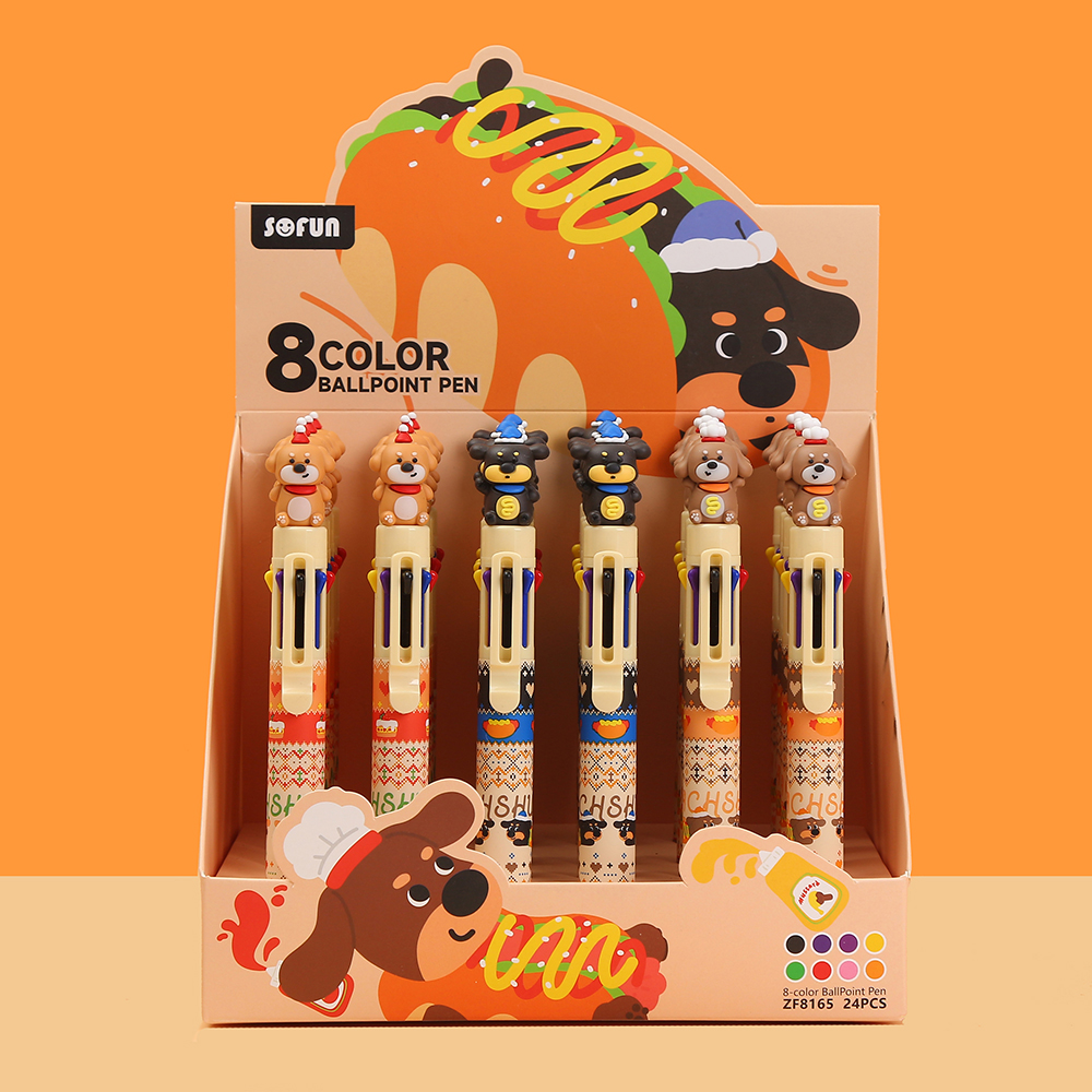23040 Dachshund Dog 8-Color Retractable Ball Pen-24