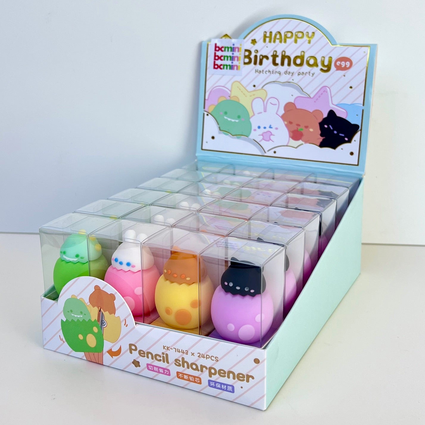 33304 EGG ANIMAL BABIES PENCIL SHARPENER-24