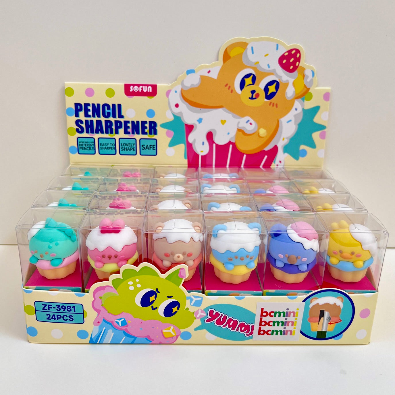 33317 ANIMAL CUPCAKES SHARPENER-24