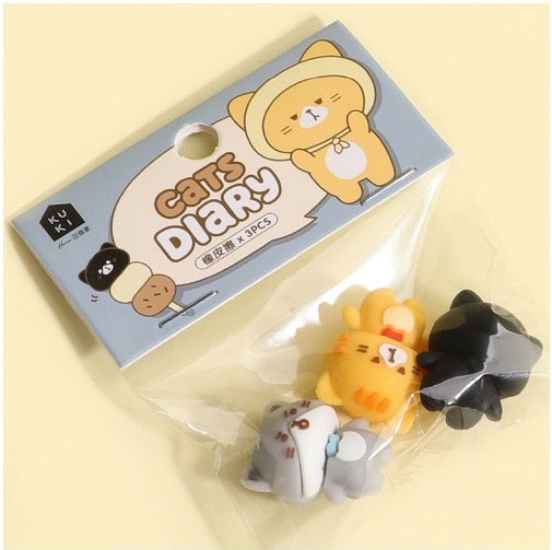 38810 Cat Diary 3-Cats Erasers-36