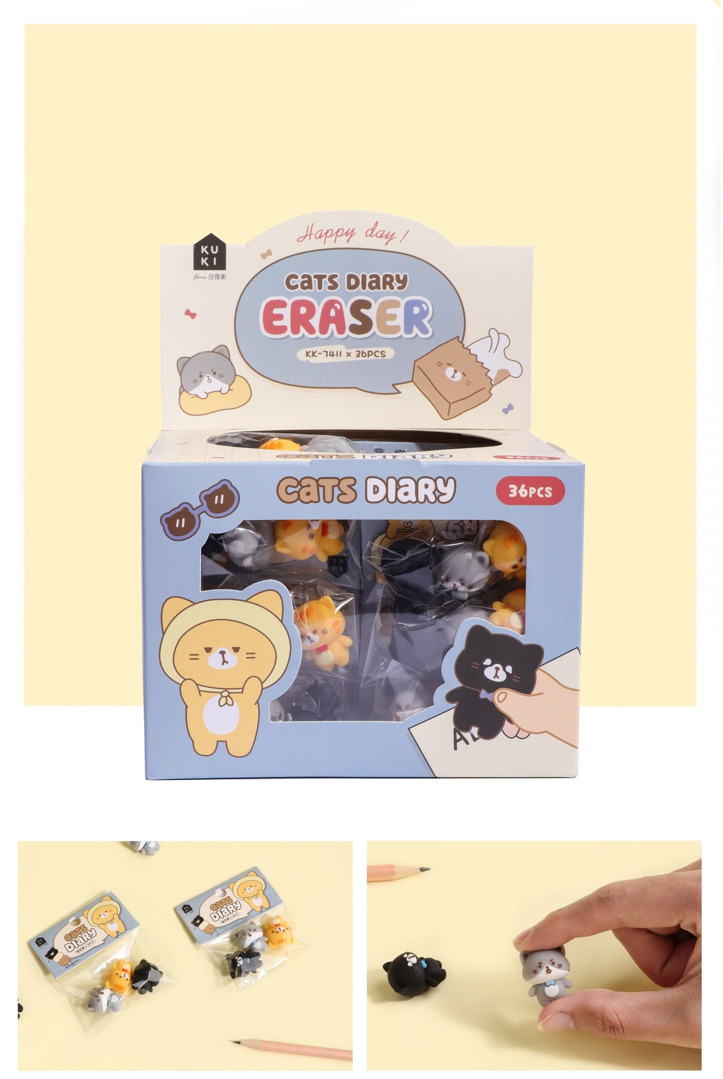 38810 Cat Diary 3-Cats Erasers-36