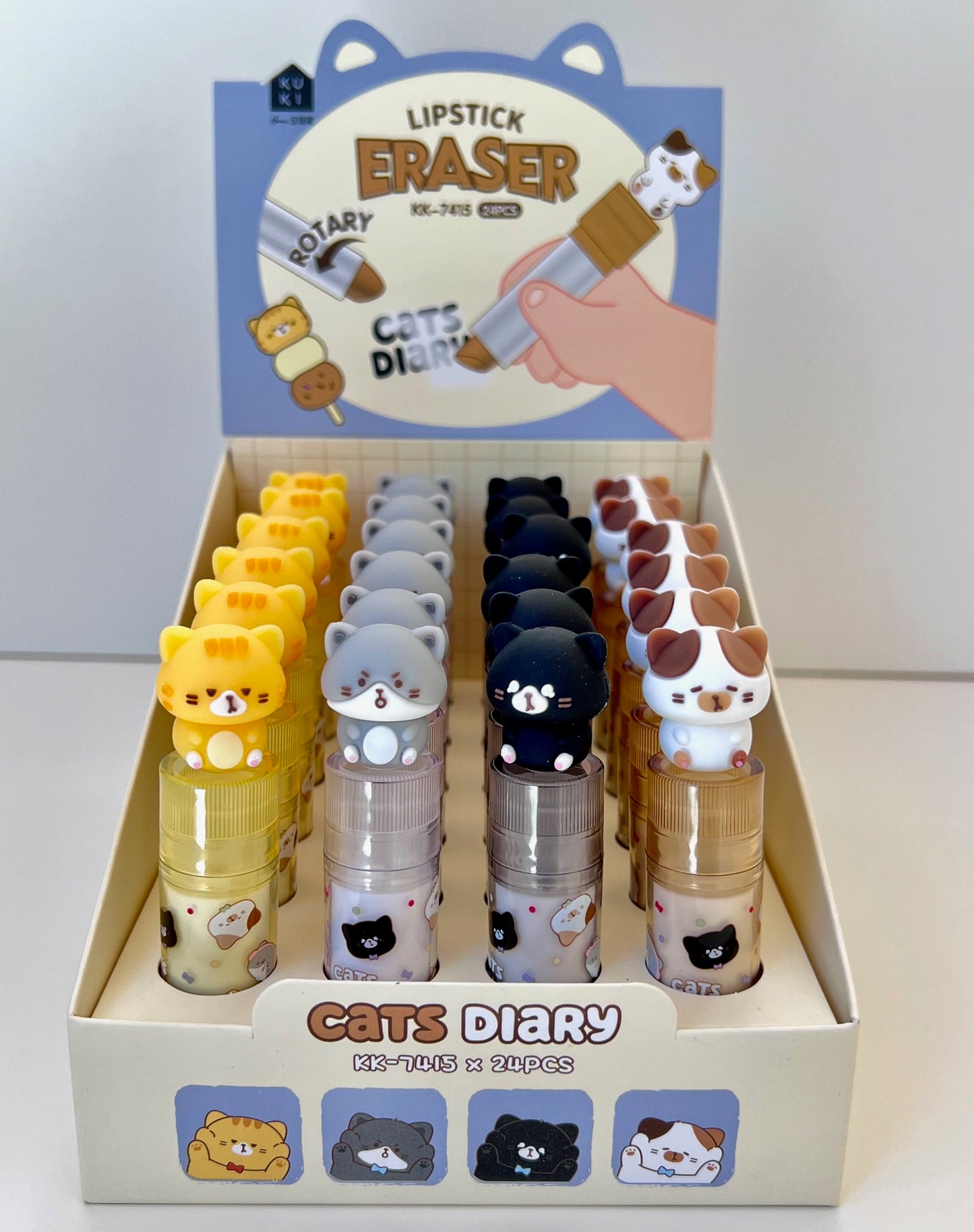 38812 Cat Diary Lipstick Eraser - 24