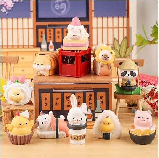 71018 JAPANESE RESTAURANT ANIMALS FIGURINE BLIND BOX-10