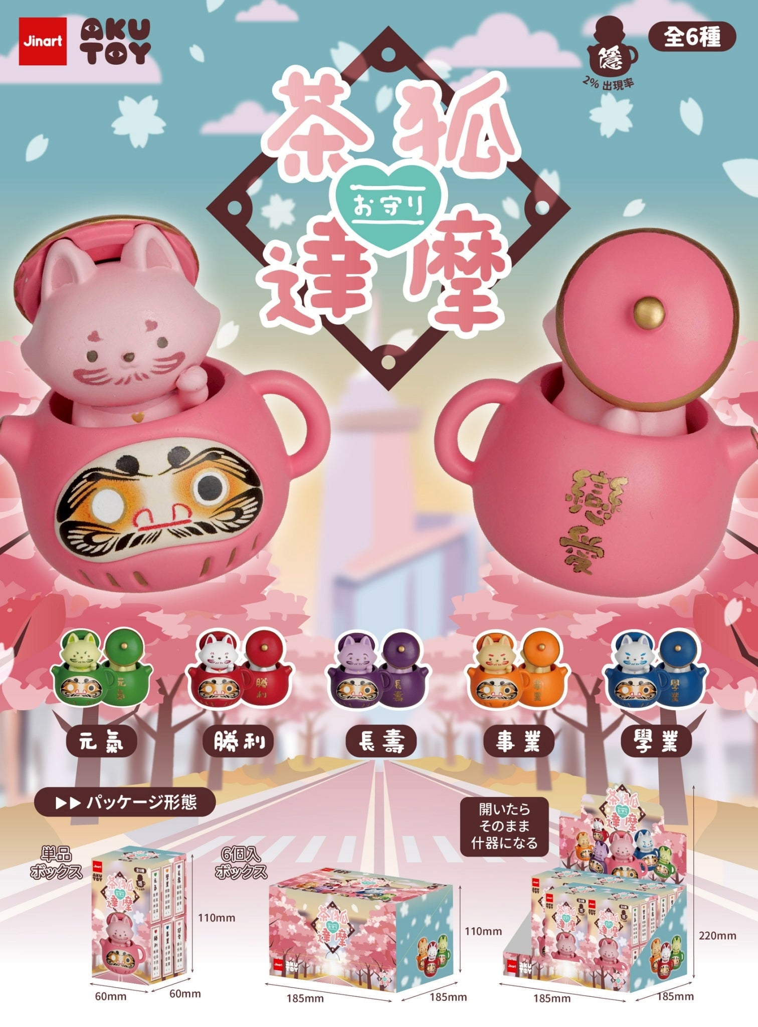 73193 Fox Daruma Tea Pot Blind Box-6 – BCmini