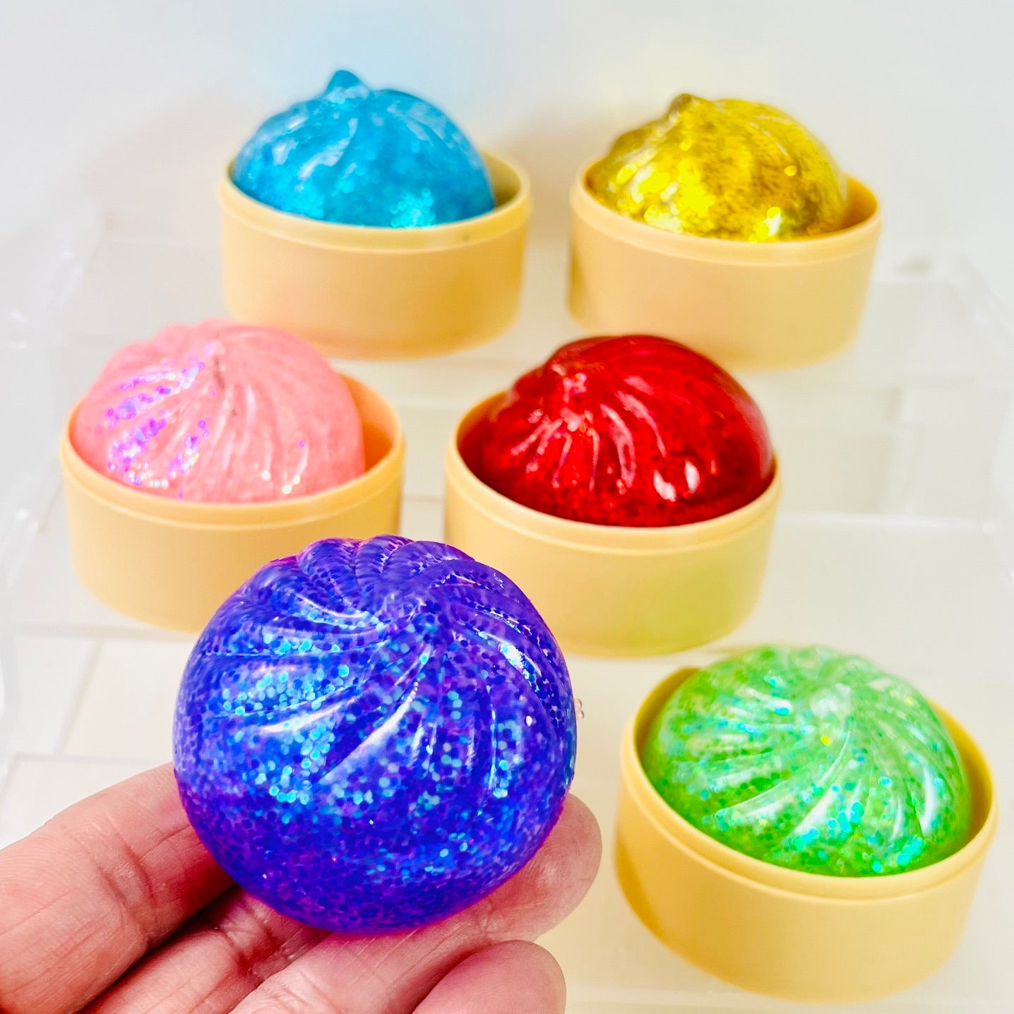 83005 Mini Dumpling Glitter Jelly Squishy-12