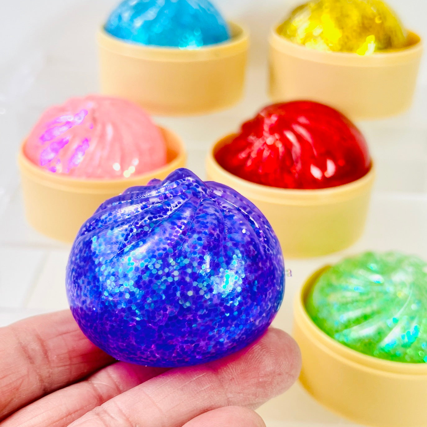 83005 Mini Dumpling Glitter Jelly Squishy-12