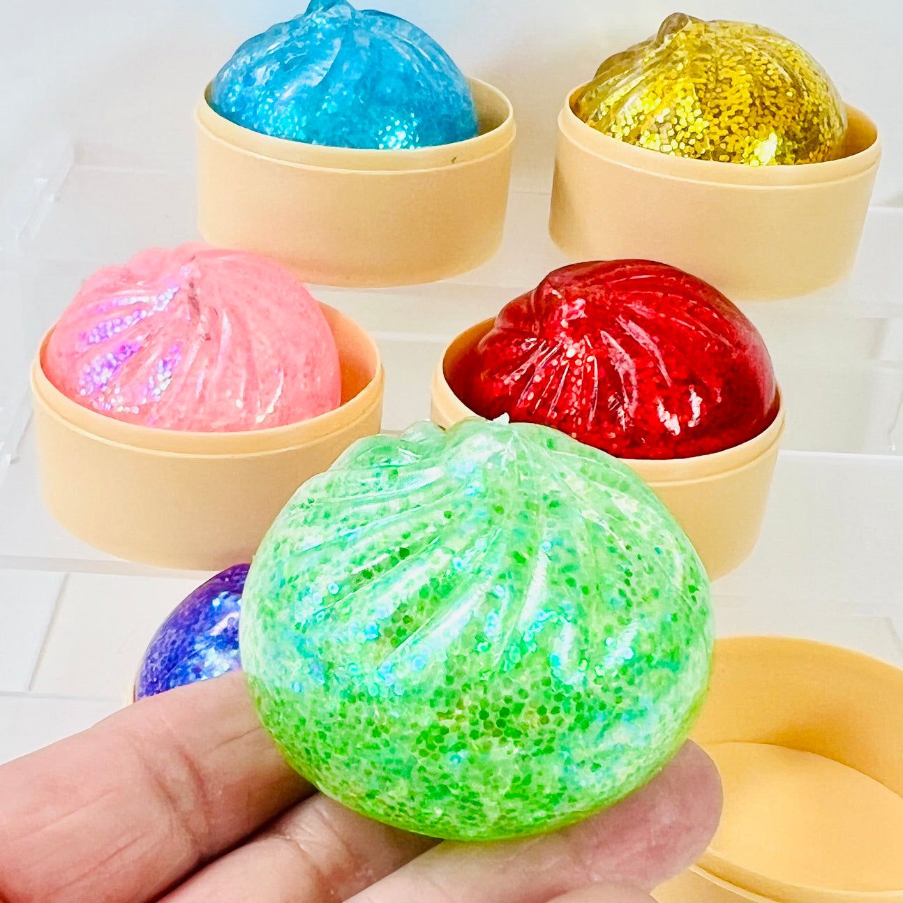 83005 Mini Dumpling Glitter Jelly Squishy-12