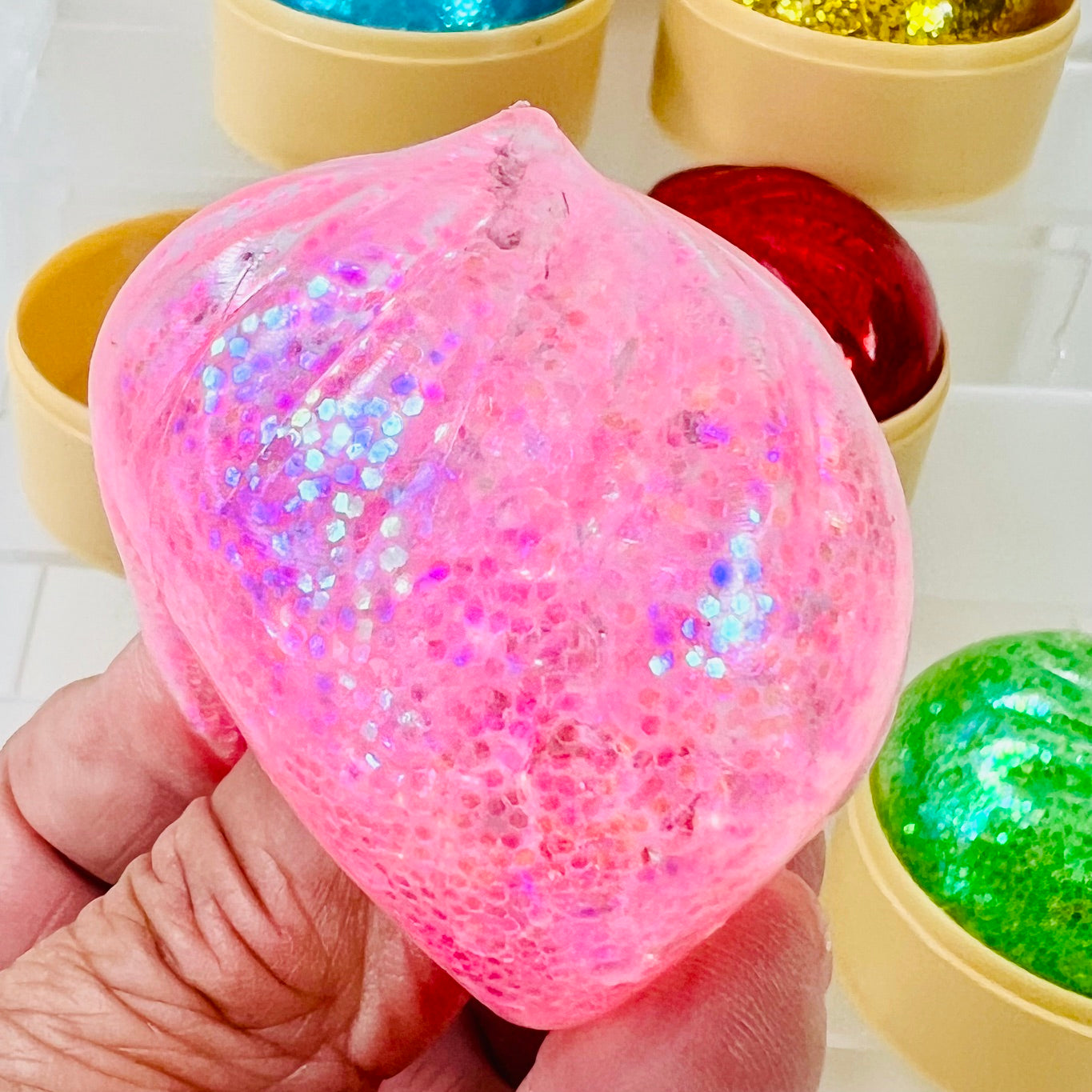 83005 Mini Dumpling Glitter Jelly Squishy-12