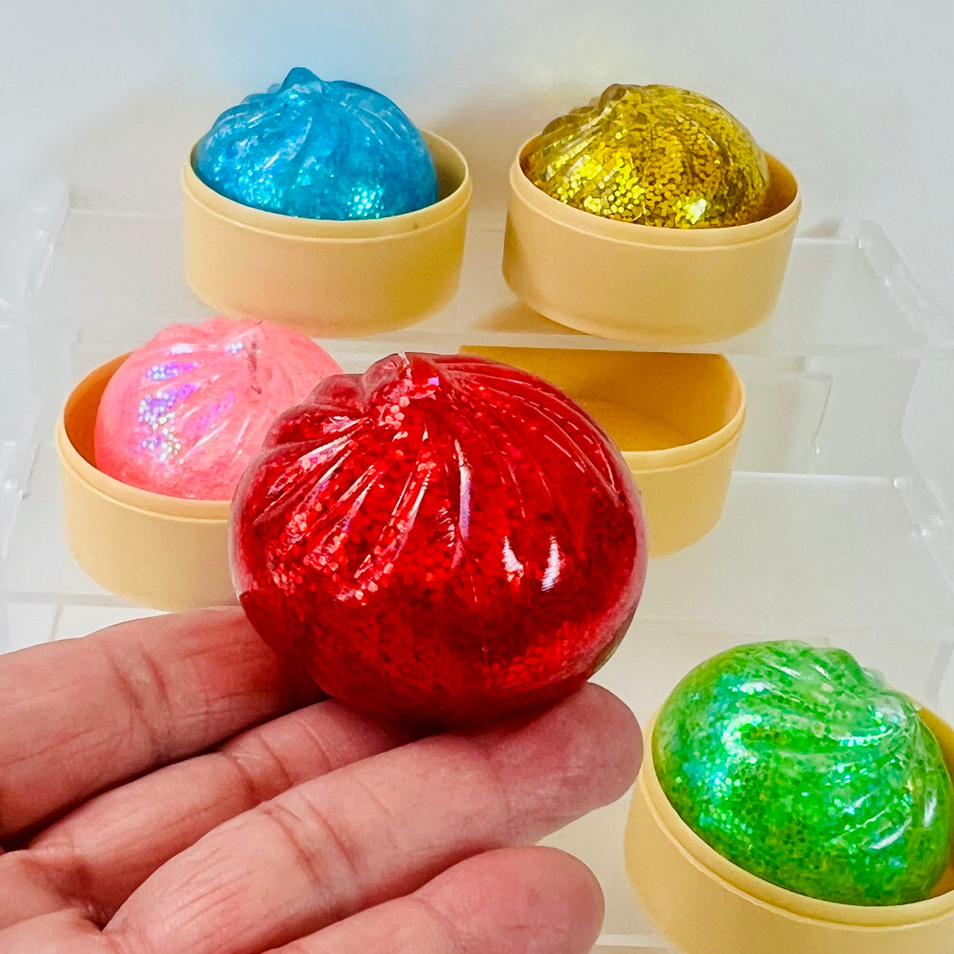 83005 Mini Dumpling Glitter Jelly Squishy-12
