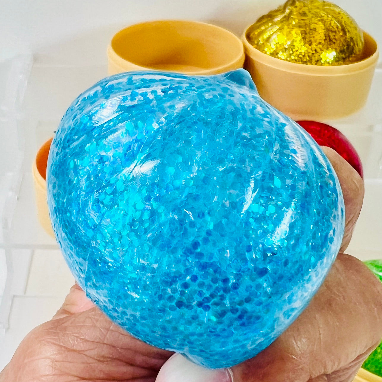 83005 Mini Dumpling Glitter Jelly Squishy-12