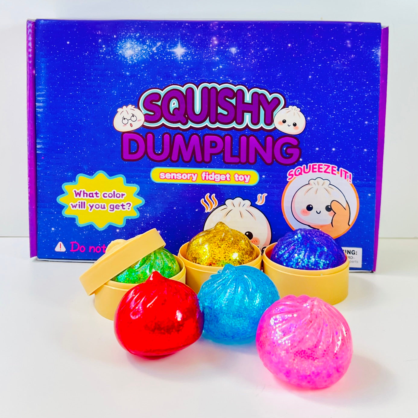 83005 Mini Dumpling Glitter Jelly Squishy-12