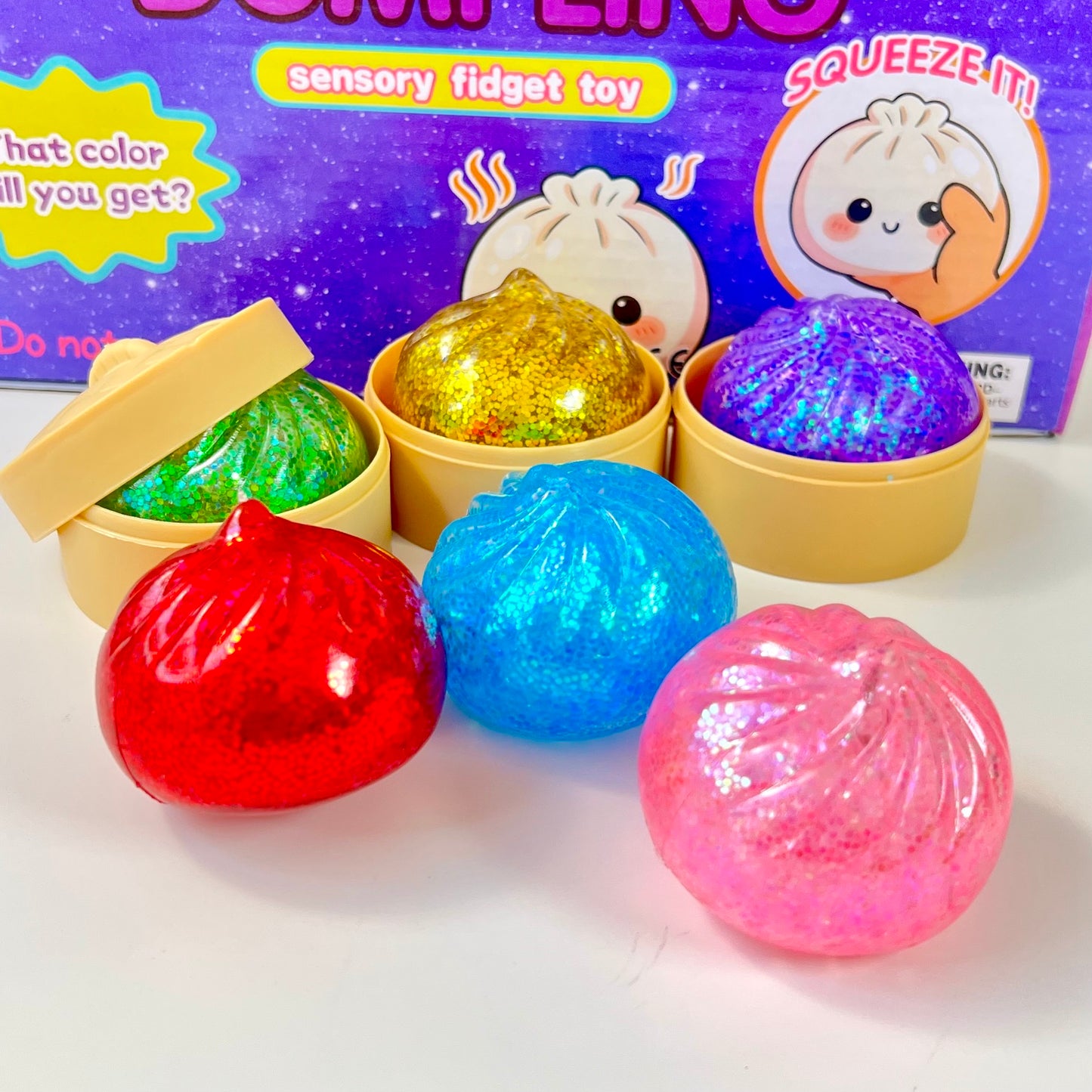 83005 Mini Dumpling Glitter Jelly Squishy-12