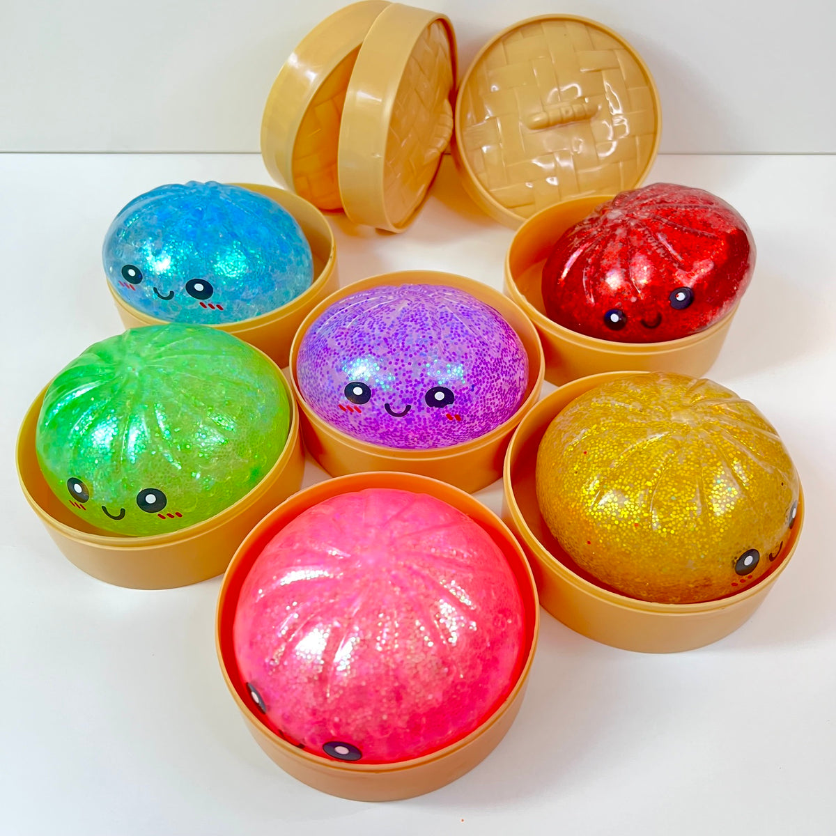 83008 Dumpling Smiley Glitter Water Bead Squishy-12