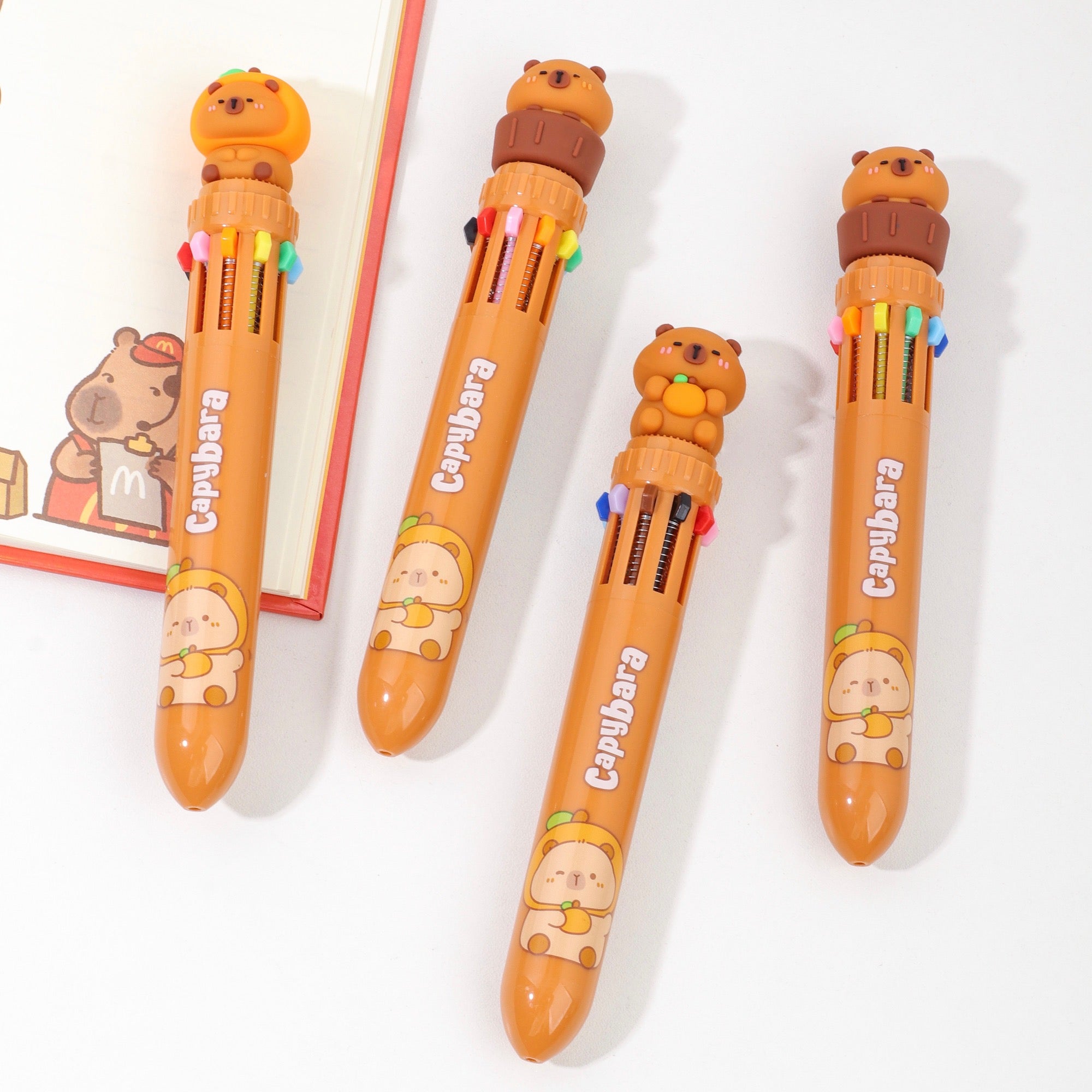 23020 CAPYBARA Vol.2 10-COLOR RETRACTABLE BALL PEN-36 – BCmini