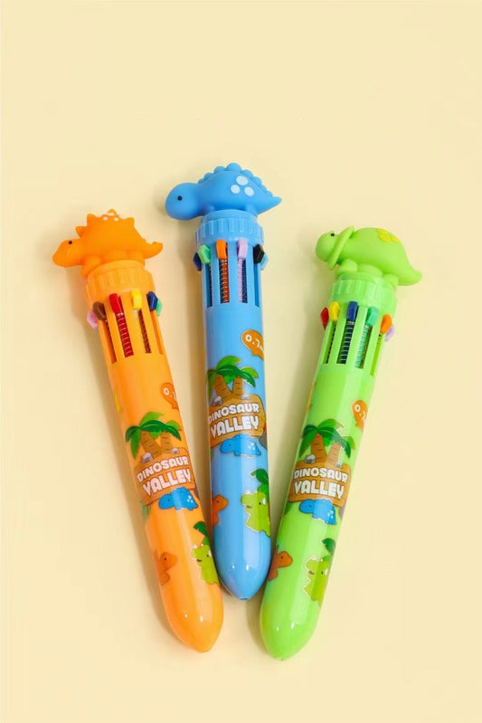 230062 DINOSAUR 10-COLOR RETRACTABLE BALL PEN-14