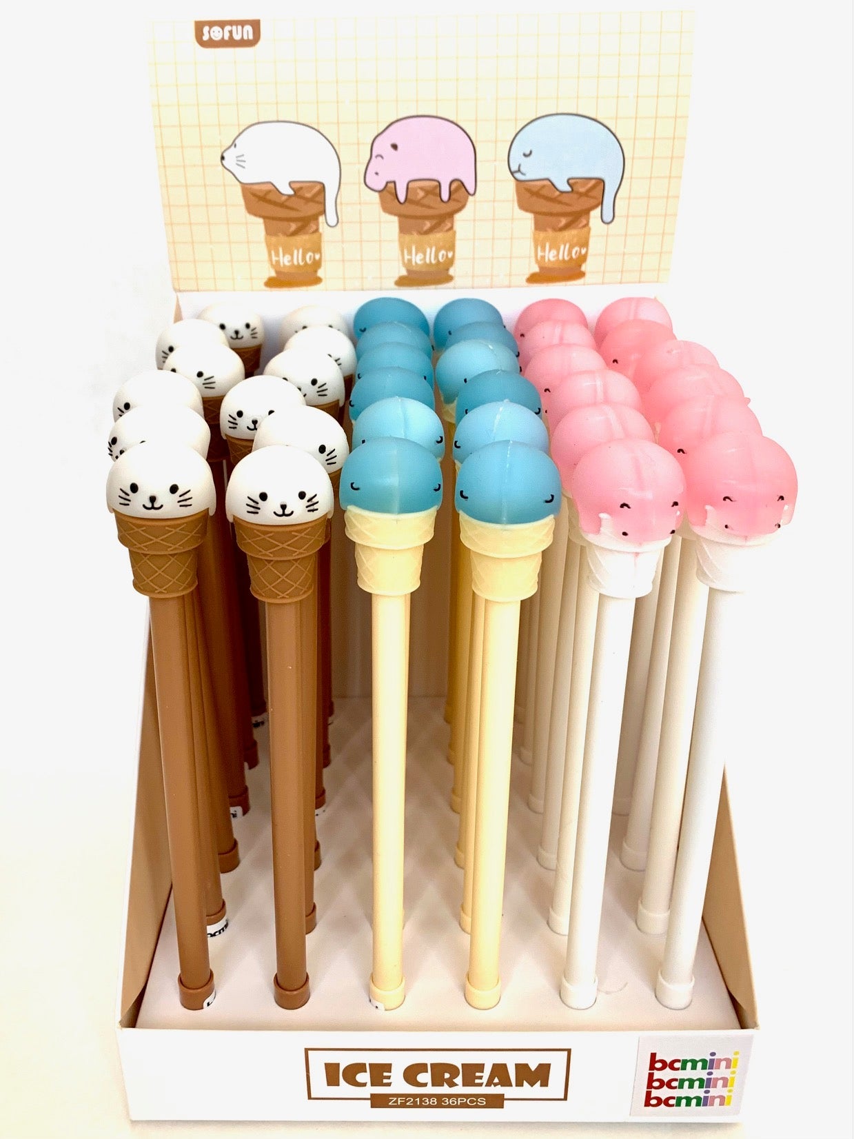 224022 ICE CREAM ANIMALS GEL PEN-36 (2 Colors Only)