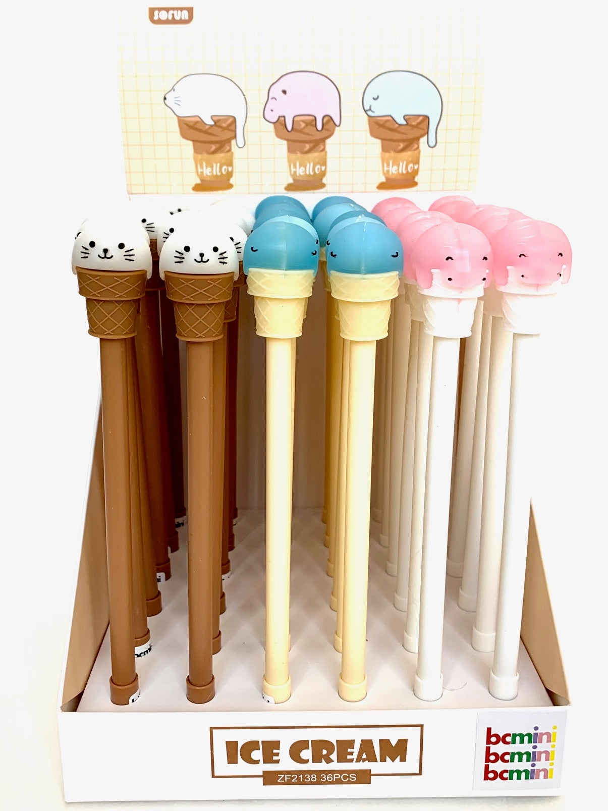 224022 ICE CREAM ANIMALS GEL PEN-36 (2 Colors Only)