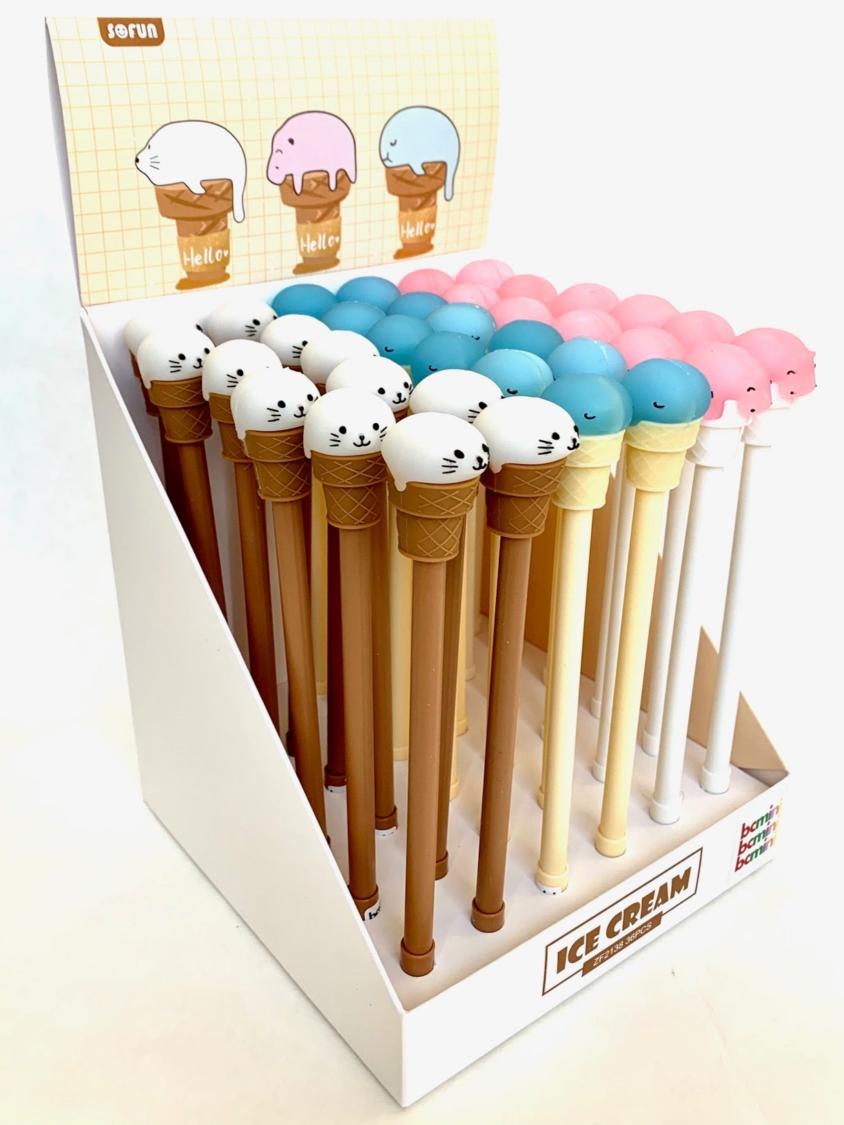 224022 ICE CREAM ANIMALS GEL PEN-36 (2 Colors Only)