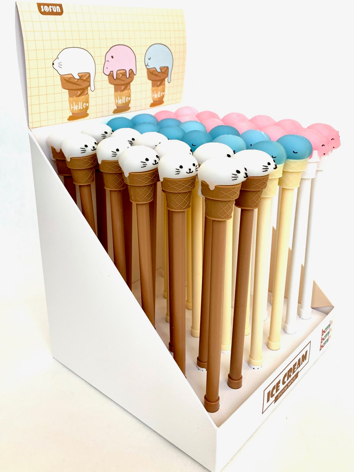 224022 ICE CREAM ANIMALS GEL PEN-36 (2 Colors Only)