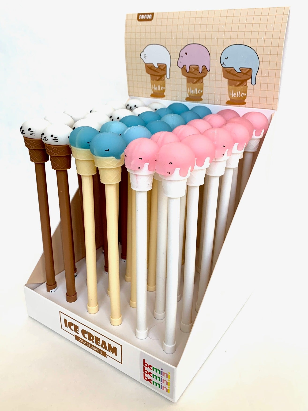 224022 ICE CREAM ANIMALS GEL PEN-36 (2 Colors Only)