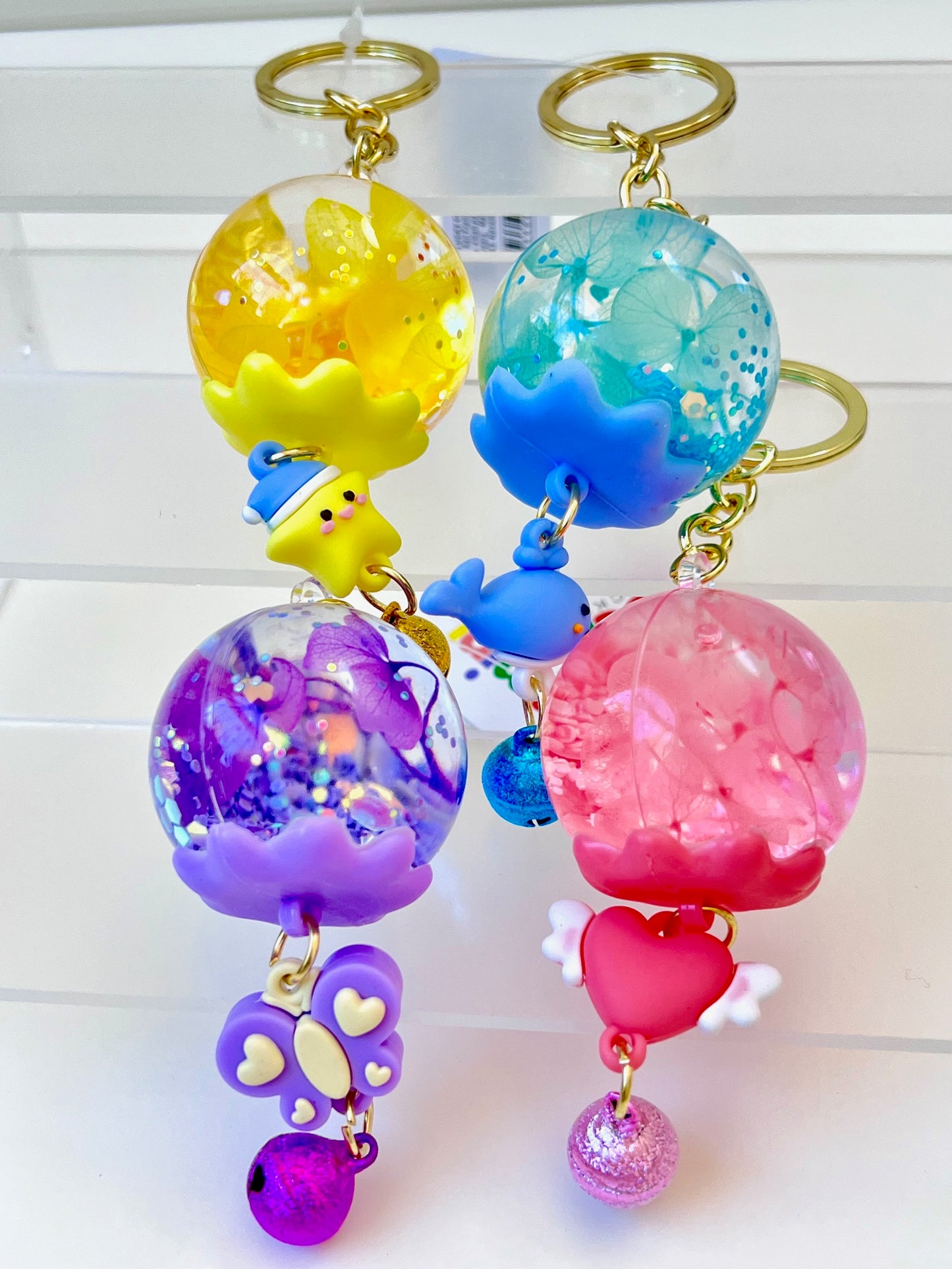 12150 COLORFUL ORB ASSORTED FLOATY KEY CHARM-12