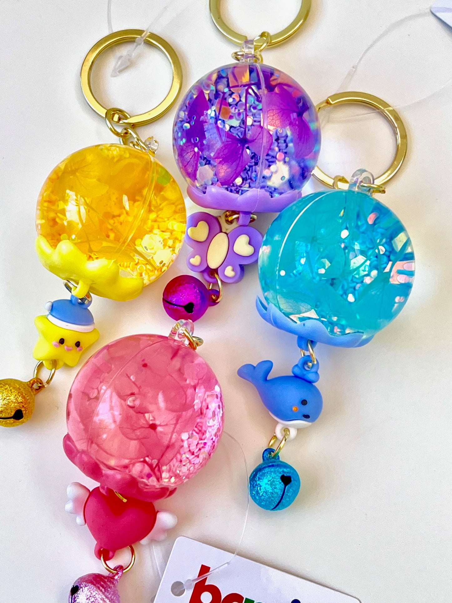 12150 COLORFUL ORB ASSORTED FLOATY KEY CHARM-12