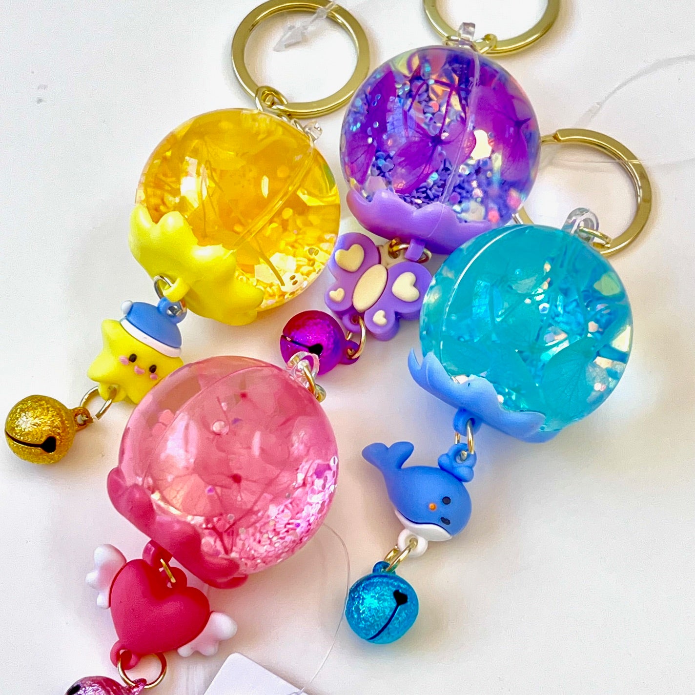 12150 COLORFUL ORB ASSORTED FLOATY KEY CHARM-12