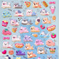 11082 Tiny Puffy Cat Dog Rabbit Stickers-12