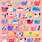11082 Tiny Puffy Cat Dog Rabbit Stickers-12