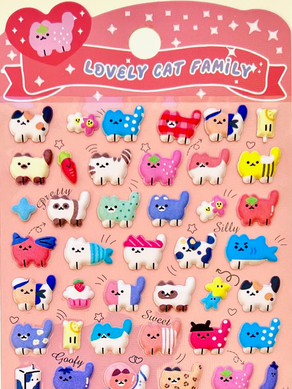 11082 Tiny Puffy Cat Dog Rabbit Stickers-12