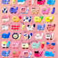 11082 Tiny Puffy Cat Dog Rabbit Stickers-12