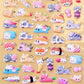 11082 Tiny Puffy Cat Dog Rabbit Stickers-12