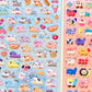 11082 Tiny Puffy Cat Dog Rabbit Stickers-12