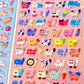11082 Tiny Puffy Cat Dog Rabbit Stickers-12